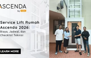 Thumbnail artikel service lift rumah Ascenda 2026 dengan instalasi dan serah terima