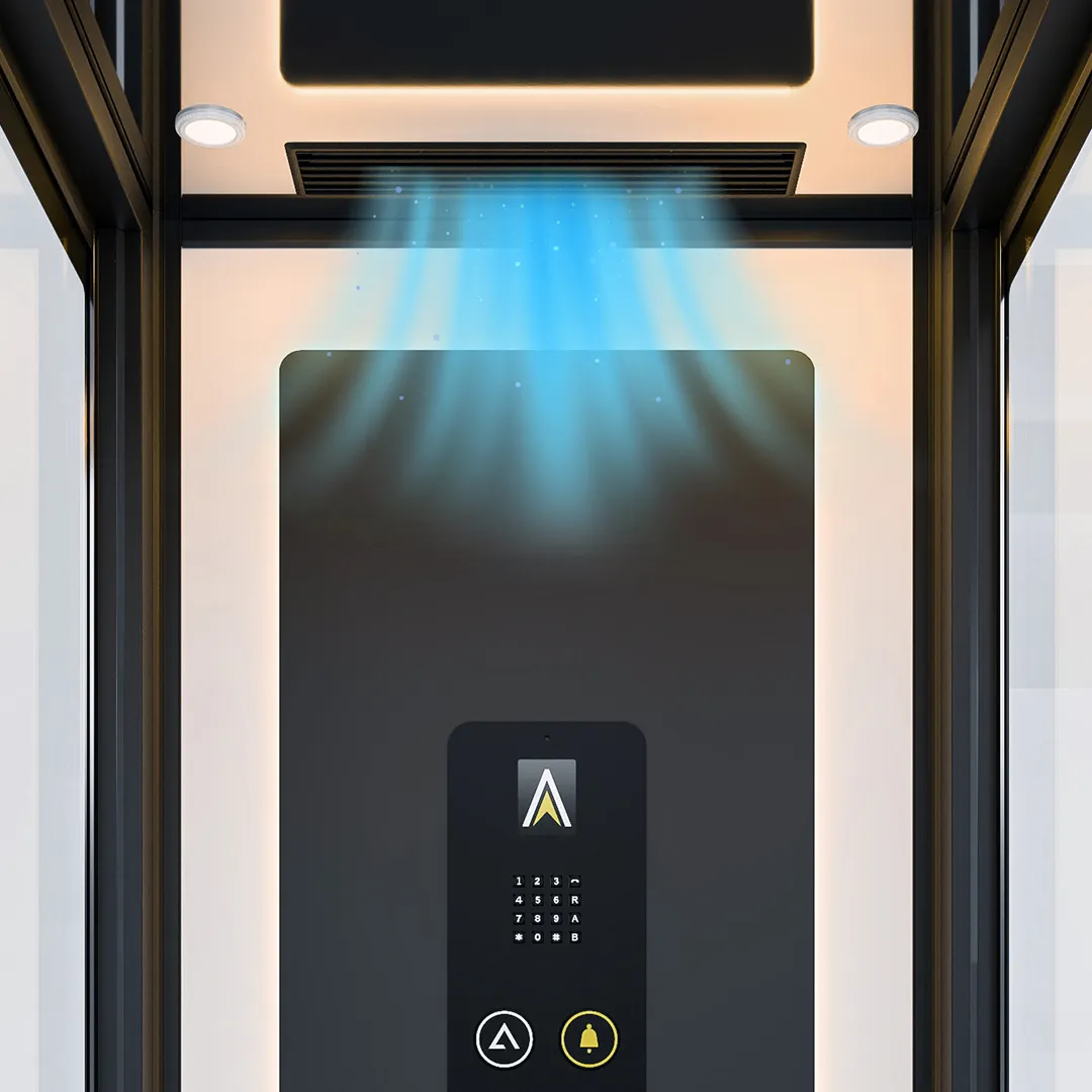 Built-in fan pada kabin lift rumah Ascenda yang membantu sirkulasi udara selama penggunaan.